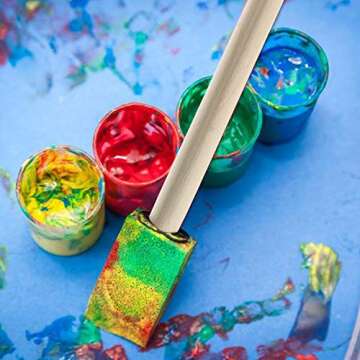 Bates Foam Paint Brushes Set of 26 - Perfect for Crafts and Painting