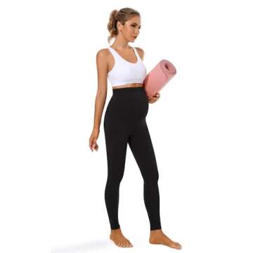 Foucome Women's Ultimate Comfort Maternity Leggings 2-pack