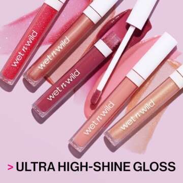 wet n wild MegaSlicks Lip Gloss, Ultra-Glossy, Vitamin-E Enriched, Ultra-Gloss High Shine Moisturizi...