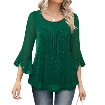 Bebonnie Blouses: Elegant Long Sleeve Tunic Tops for Women 2024 - Perfect for Parties and Casual Wea...