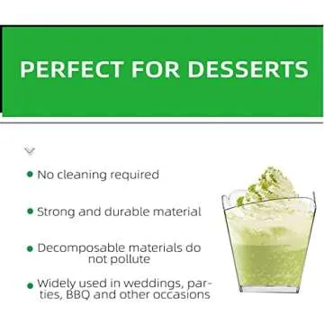 PLAZOTTA 100 Pack 3.5 oz Clear Plastic Dessert Cups with 100 Tasting Spoons, Square Parfait Appetizer Cups for Party, Weddings