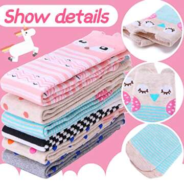 ANTSANG Kids Girls Knee High Socks Long Boot Crazy Silly Fun Gift Cute Tall Animal Socks for Child 6 Pairs Stocking Stuffers Gifts for 10 Year Old Girls Birthday Gifts Ideas(Fun Animal)