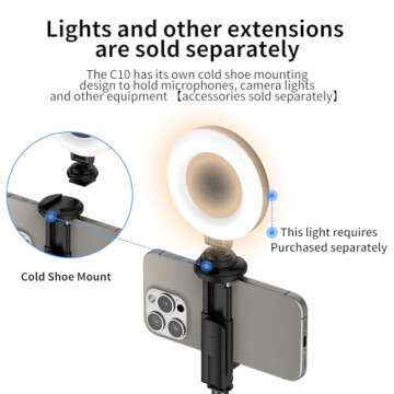 Joyful 72" Phone Tripod & Selfie Stick with Wireless Remote - Ideal for Content Creation