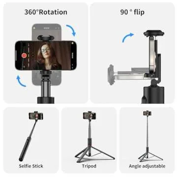 Joyful 72" Phone Tripod & Selfie Stick - Versatile & Portable