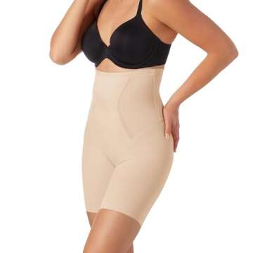 Maidenform Women's High-Waist Thigh Slimmer Shapewear, Cool Comfort Slimming Shapewear