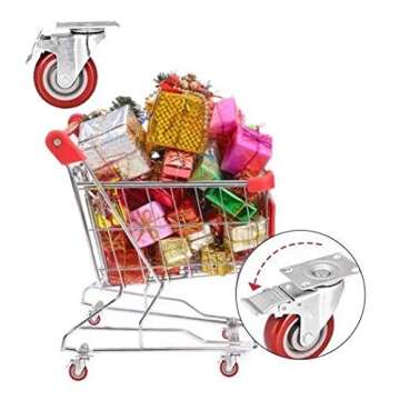 3" Casters Set of 4 PVC Heavy Duty Stem Swivel Wheels with Brake 360 Degree 1000lbs Rubber Castors Threads Dual Safety Locks Bearings Tools Outdoor for Furniture Desk Office