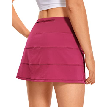CRZ YOGA Women's Lightweight High Waisted Tennis Skirts A Line Athletic Workout Running Sports Golf ...