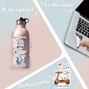 200 Funny Holographic Stickers for Adults - Sarcastic Decals