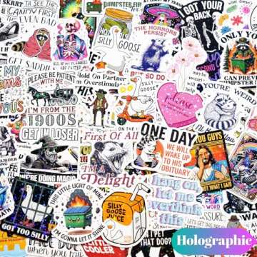 200 Funny Holographic Stickers for Adults - Sarcastic Decals