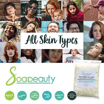 PALM KERNEL OIL FLAKES | Pure Unrefined Palm Kernel Oil Flakes for Soap Making & Cosmetics | Sizes 4 OZ to 10 LBS | (12 OZ)