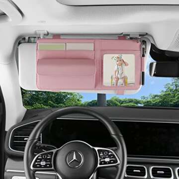 SEMBEM Visor Document Holder for Truck, Car Sun Visor Organizer, Visor Storage Pouch Holder with Sun...