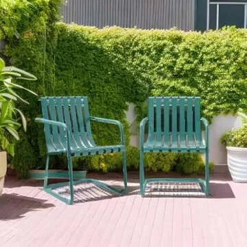 Crosley Gracie Retro Metal Outdoor Chairs in Vibrant Colors