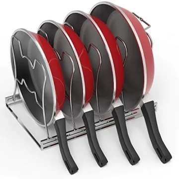 Simple Houseware Chrome Adjustable Pot and Pan Organizer
