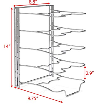 Simple Houseware Chrome Adjustable Pot and Pan Organizer