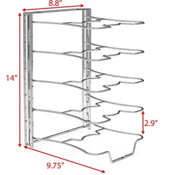 Simple Houseware Chrome Adjustable Pot and Pan Organizer