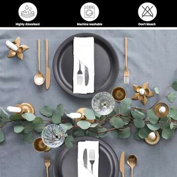 BEDDING CRAFT Set of 12 Cotton Cloth Dinner Napkin 18x18 White with Hemstitched Mitered Corners – Perfect for Wedding Dinner Parties and Table Decorations, Cloth Napkins