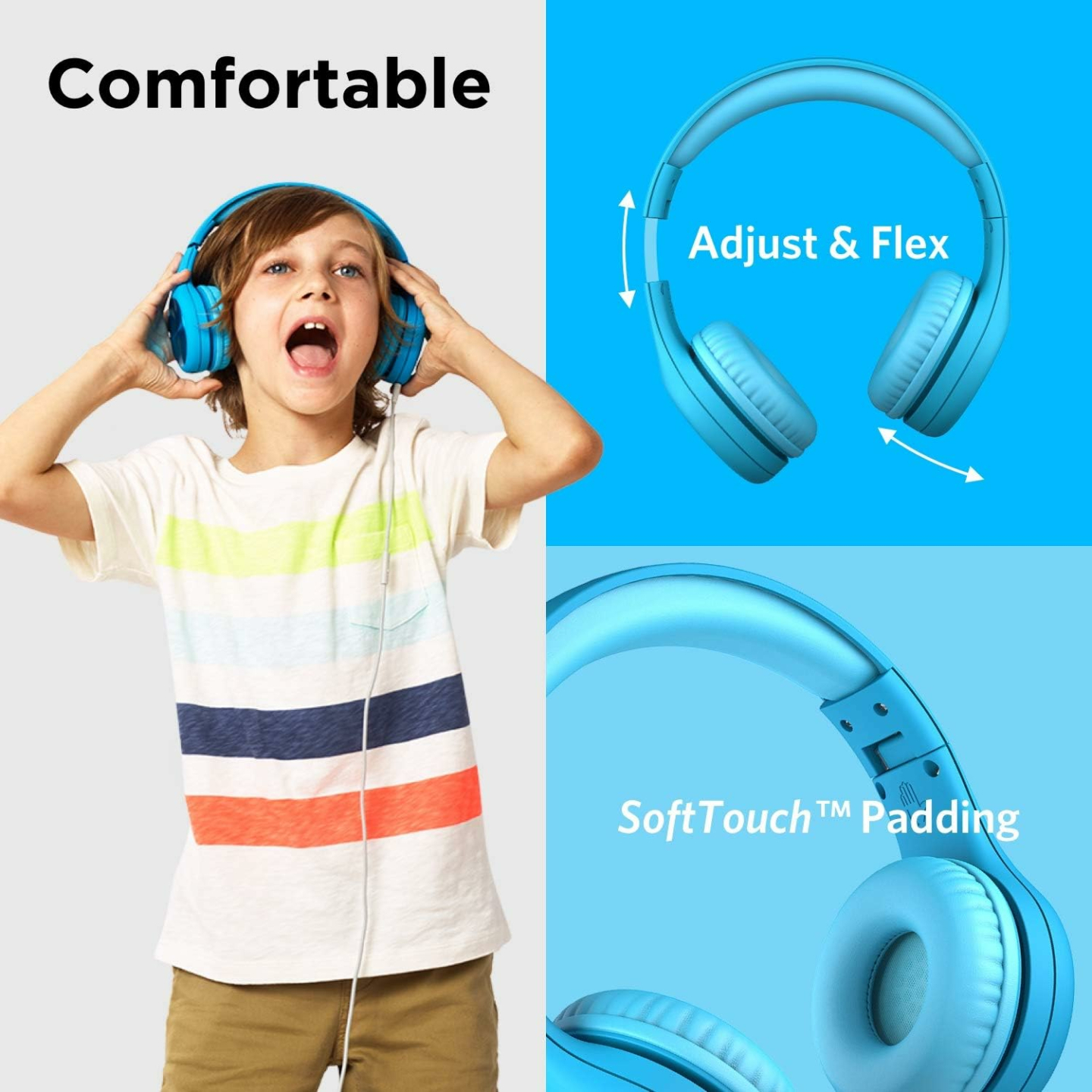 Connect+ Pro Kids Headphones with SharePort - Blue