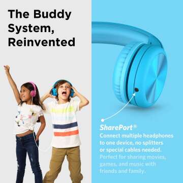Connect+ Pro Kids Headphones with SharePort - Blue