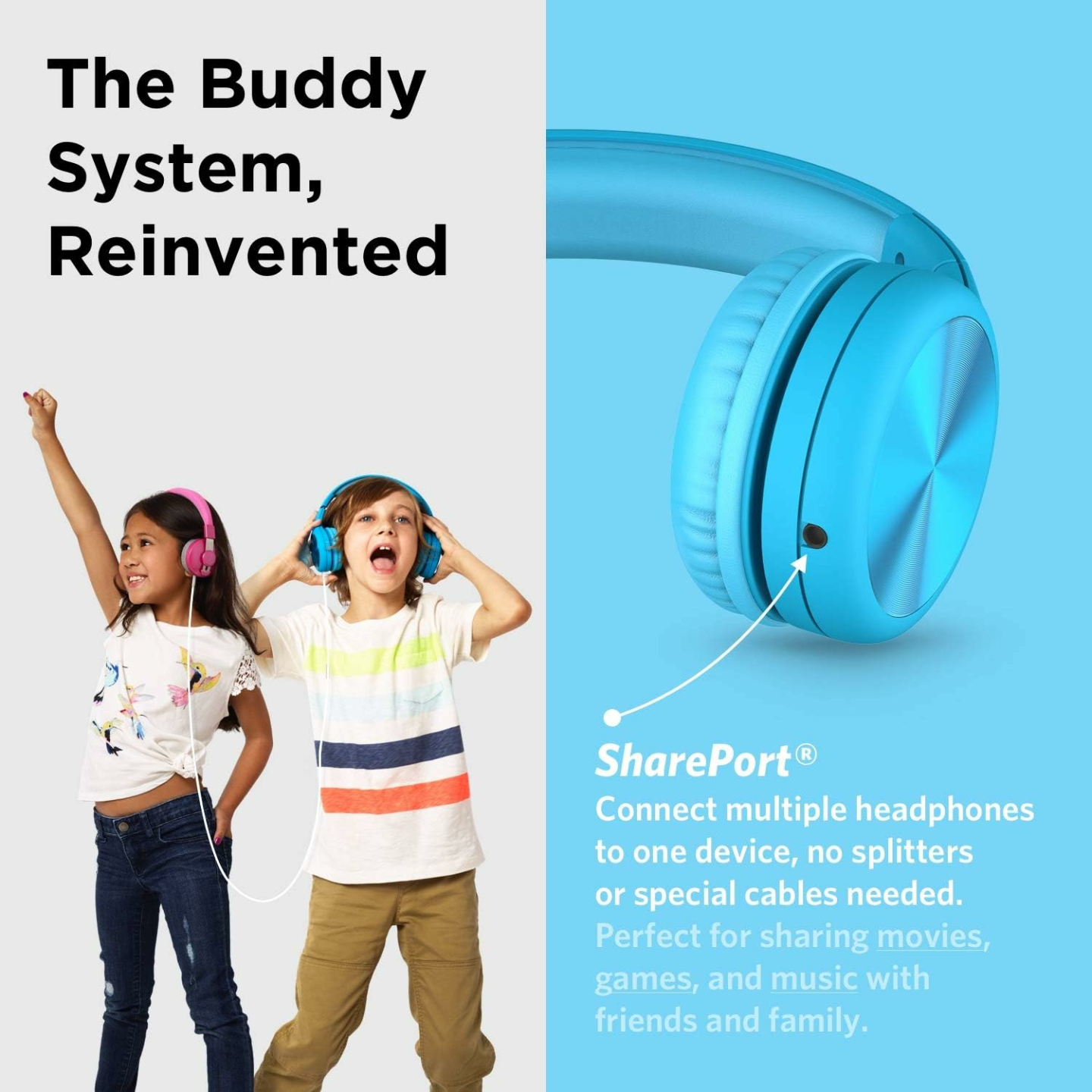 Connect+ Pro Kids Headphones with SharePort - Blue