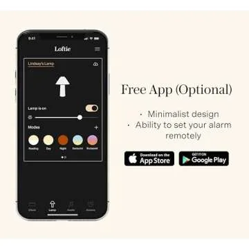 Loftie Smart Lamp - Sunrise Alarm, Wake-Up Light, Custom Color Modes, Nightstand Lamp Room Decor, Red Lights for Sleep, Morning & Evening Routines, Modern Table Lamps for Bedroom Decor, Office (White)