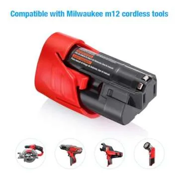 Powerextra 2 Pack 12V 3000mAh Lithium-ion Replacement Battery Compatible with Milwaukee M12 48-11-2411 48-11-2420 48-11-2401 48-11-2402 48-11-2401 12-Volt M12 Cordless Tools