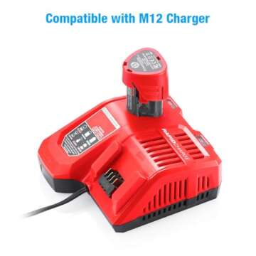 Powerextra 2 Pack 12V 3000mAh Lithium-ion Replacement Battery Compatible with Milwaukee M12 48-11-2411 48-11-2420 48-11-2401 48-11-2402 48-11-2401 12-Volt M12 Cordless Tools