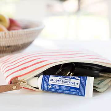 Dr. Bronner’s - All-One Toothpaste (Peppermint, 1 Ounce, 3-Pack) - 70% Organic Ingredients, Natural and Effective, Fluoride-Free, SLS-Free, Helps Freshen Breath, Reduce Plaque, Whiten Teeth, Vegan