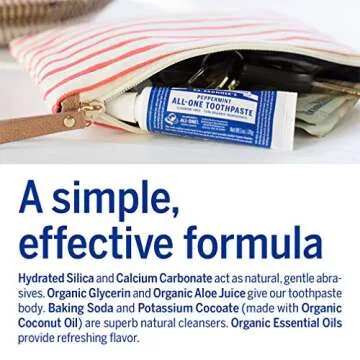 Dr. Bronner’s - All-One Toothpaste (Peppermint, 1 Ounce, 3-Pack) - 70% Organic Ingredients, Natural and Effective, Fluoride-Free, SLS-Free, Helps Freshen Breath, Reduce Plaque, Whiten Teeth, Vegan