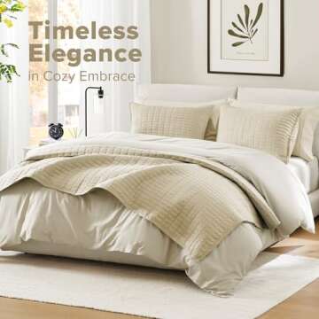 Comfort Spaces Kienna Quilt Set-Luxury Double Sided Stitching Design Summer Blanket, Lightweight, So...