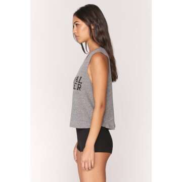 Spiritual Gangster Crop Tank Top Heather Grey MD