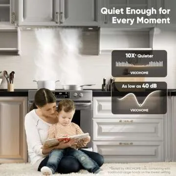 VIKIO HOME Range Hood Insert 30 Inch, 980 CFM Built-in Kitchen Vent Hood, Ducted/Ductless Convertible, Stainless Steel Range Hood with Gesture & Touch Control, Kitchen Hoods for Over Kitchen Stove