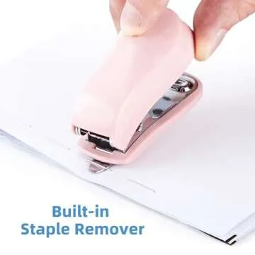 Deli Stapler, 20-50 Sheets Capacity with Staples and Staple Remover Set, Desk Stapler Office Staplers (Pink, 20 Sheet)