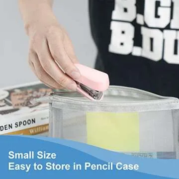 Deli Stapler, 20-50 Sheets Capacity with Staples and Staple Remover Set, Desk Stapler Office Staplers (Pink, 20 Sheet)