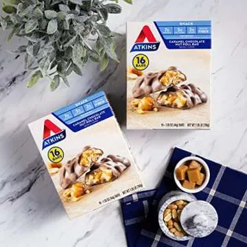 Atkins Caramel Chocolate Nut Roll Snack Bars Nutritious Treats
