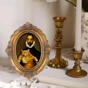 SIKOO Vintage 4x6 Oval Picture Frame Elegant Design