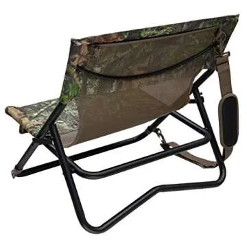 ALPS OutdoorZ Turkey Hunting Chair with Foldable Low Profile Design, Mossy Oak Obsession Camo, Durable Steel Frame, and Padded Shoulder Carry Strap, MC (Wide)