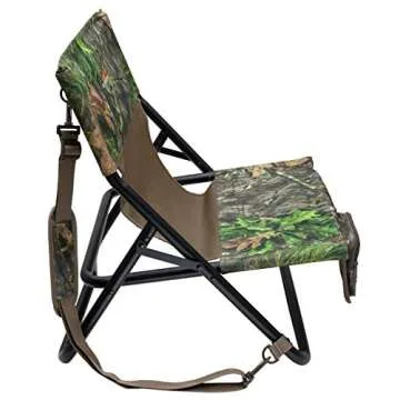 ALPS OutdoorZ Turkey Hunting Chair with Foldable Low Profile Design, Mossy Oak Obsession Camo, Durable Steel Frame, and Padded Shoulder Carry Strap, MC (Wide)