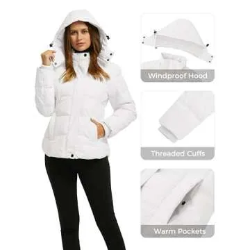 Wantdo Women's Puffer Jacket - Stylish & Waterproof Winter Coat