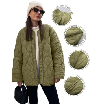 Stylish PEHMEA Women's Quilted Jacket Warm Oversized Coat