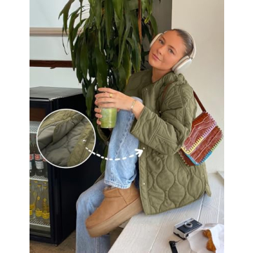 Stylish PEHMEA Women's Quilted Jacket Warm Oversized Coat