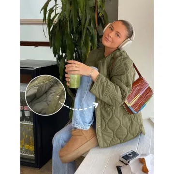 Stylish PEHMEA Women's Quilted Jacket Warm Oversized Coat