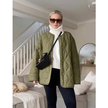 Stylish PEHMEA Women's Quilted Jacket Warm Oversized Coat