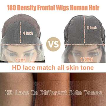 Hasiojth 13x6 Deep Wave Lace Front Wigs, 180 Density, Wet and Wavy HD Transparent Curly Lace Frontal Glueless Wigs Human Hair Pre Plucked With Baby Hair Wigs for Black Women Natural Black(20 Inch)