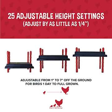 RentACoop Chick Brooder Heating Plate and Anti-Roost Cone Set - Brooder Heating Plate Warms Up to 15 Chicks - Chick Heater with 25 Adjustable Heights and 15 Watts - Safer Than Heat Lamps - 10" x 10"