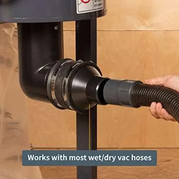 POWERTEC 70136 4 Inch Hose to 2-1/2 Inch Hose Cone Reducer, Dust Collection Fittings for Dust Collection Hose, Dryer Vent Hose & Shop Vacuum Hose Connection, 1 Pack