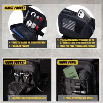 CLTAC Tactical Drop Leg Bag Utility Pouch Molle Pack for Outdoor Motorcycle Hunting Hiking with CCW ...