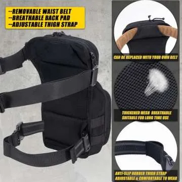 CLTAC Tactical Drop Leg Bag Utility Pouch Molle Pack for Outdoor Motorcycle Hunting Hiking with CCW Gun Holster