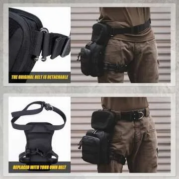 CLTAC Tactical Drop Leg Bag Utility Pouch Molle Pack for Outdoor Motorcycle Hunting Hiking with CCW Gun Holster