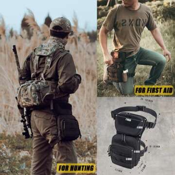 CLTAC Tactical Drop Leg Bag Utility Pouch Molle Pack for Outdoor Motorcycle Hunting Hiking with CCW Gun Holster
