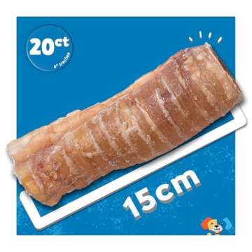 Jack&Pup 6" Beef Trachea for Dogs 20 Pack | All Natural Single Ingredient Dog Treat Dog Trachea Chews | Savory and Fun Treat for Dogs